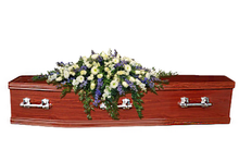 Load image into Gallery viewer, Enduring Blue and White Casket arrangement