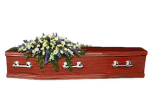 Load image into Gallery viewer, Enduring Blue and White Casket arrangement
